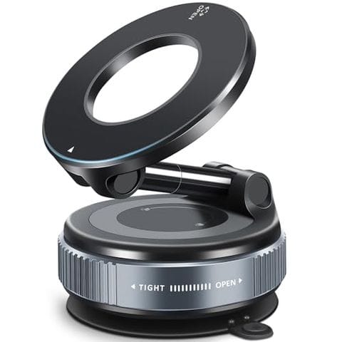Vacuum Suction Magnetic Phone Mount | 360° Adjustable MagSafe Car Phone Holder