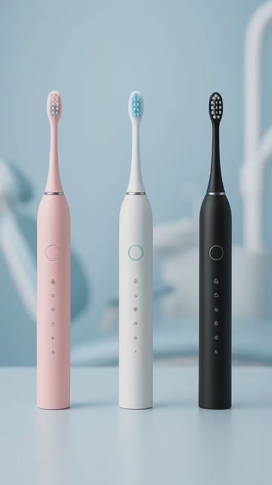 Electric Toothbrush – USB Rechargeable | 6 Cleaning Modes | IPX7 Waterproof | 3Brush Heads